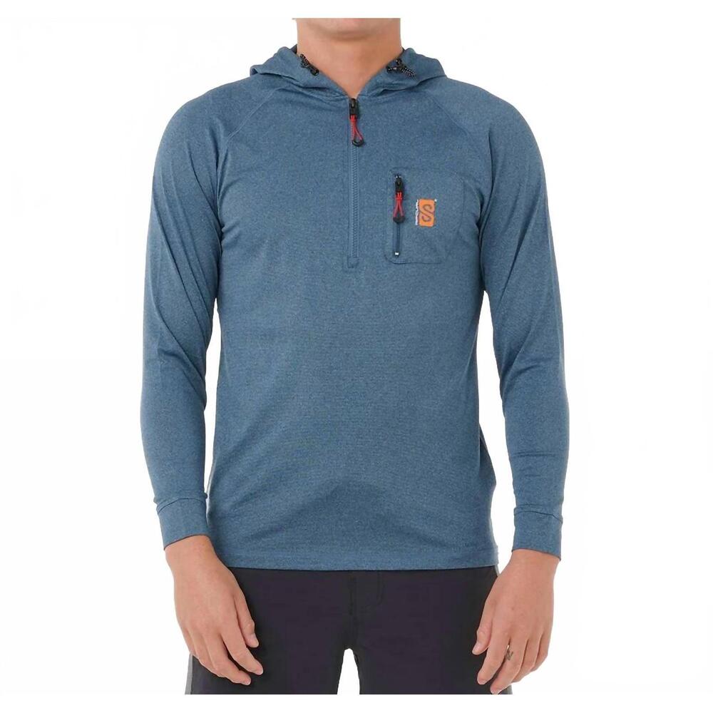 NEW RIPCURL search upf50 hood rash guard in navy marle